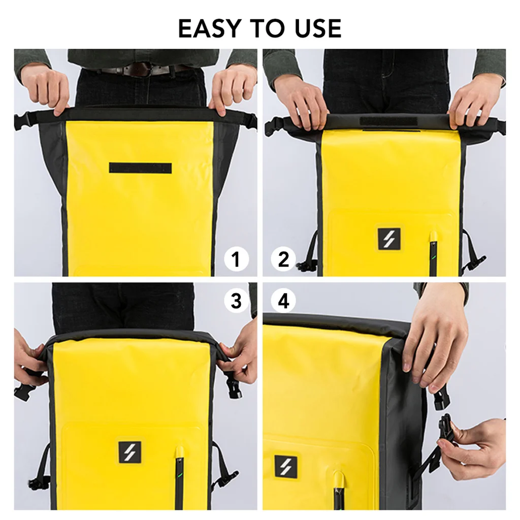 25L Large Capacity PVC Backpack Roll Top Waterproof Dry Bag Knapsack for Cycling Camping Hiking Fishing Kayaking