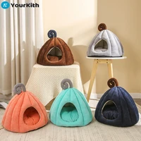 yourkith pet cat dog cute house bed mat cama perro warm soft removeable kennel nest pet basket pumpkin house for cat dog house