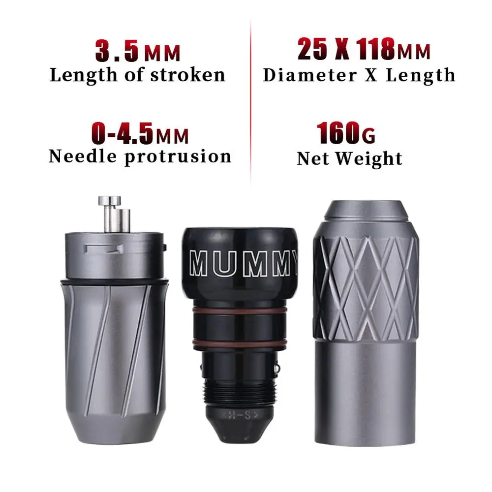 

Tattoo Rotary Pen Machine Aluminum Frame Japanese Coreless Motor 3.2mm and 3.7mm Stroke Gray Color