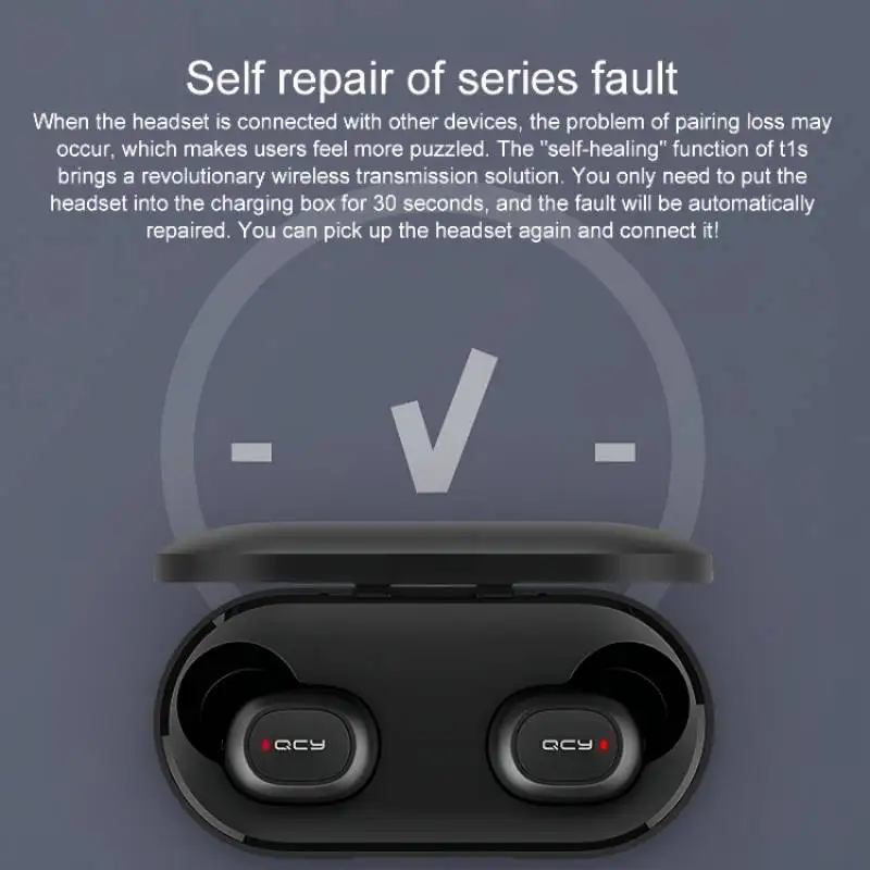 TWS-наушники Bluetooth QCY-T1C беспроводные наушники стерео гарнитура спортивные с