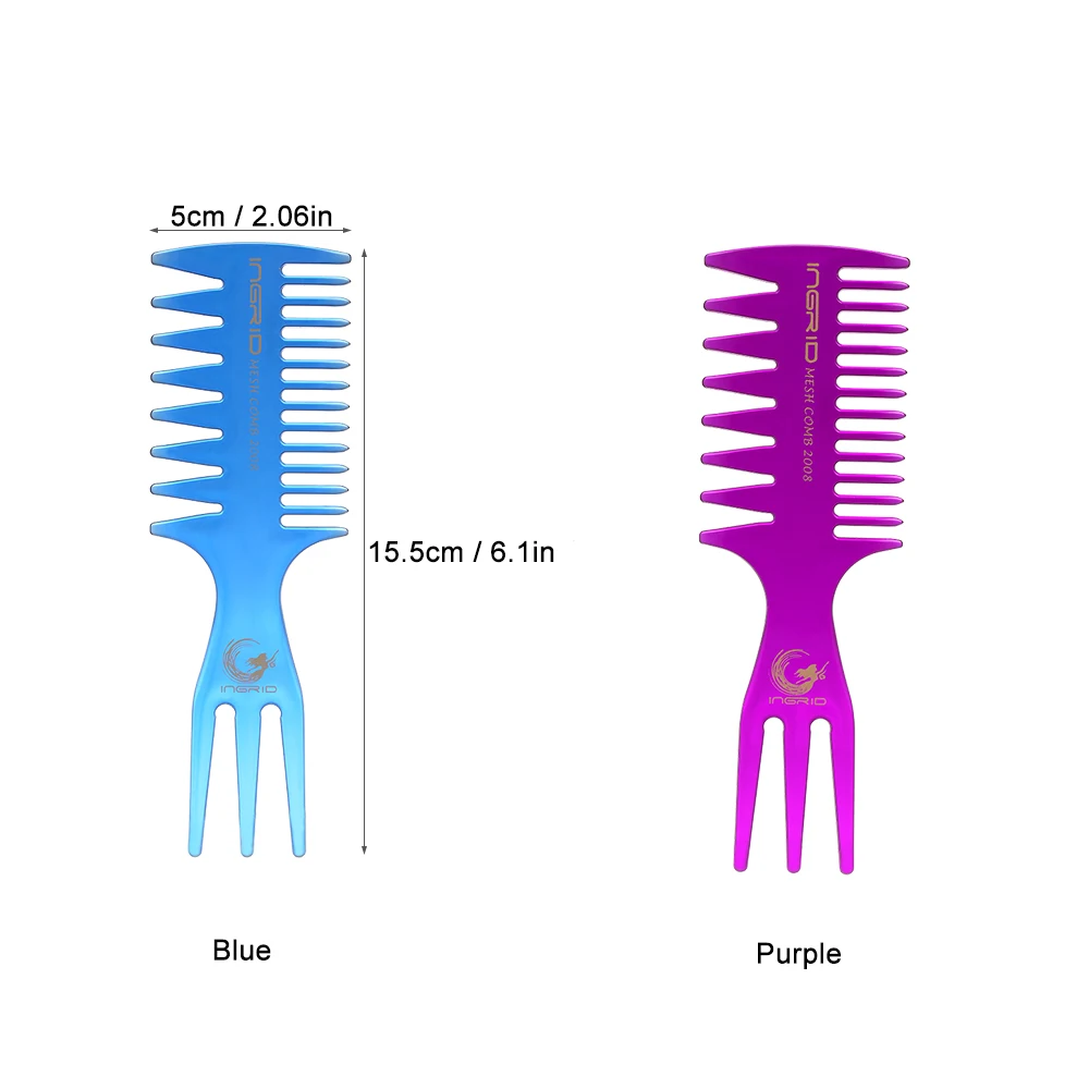 Профессиональный трёхсторонний гребень для волос вставка афро широкий зуб масло