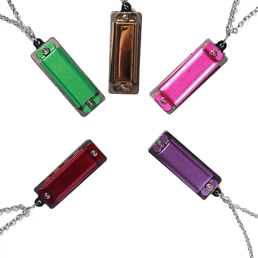 Креативный Мини Прочный 4 отверстия 8 тон Гармоника ожерелье Модные ювелирные