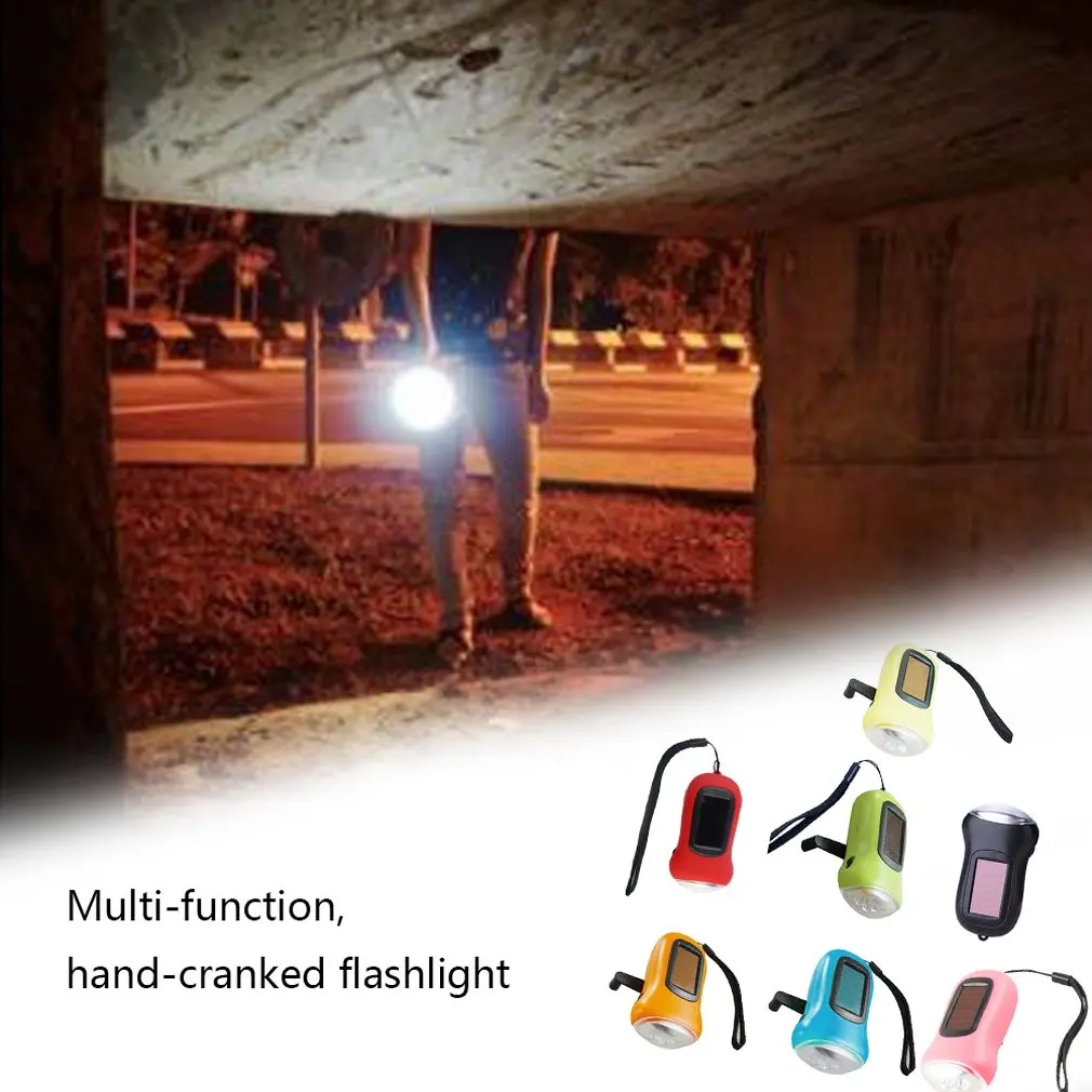 Portable Mini 3 LED Solar Powered Hand Crank Flashlight Rechargeable Emergency Tent Camping Torch Light Sale | Лампы и освещение