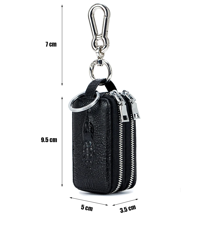 

Genuine Leather Men Key Wallet Male Car Key Bag Keys Holder Crocodile Pattern Key Case Large Capacity Organizer Small Wallets