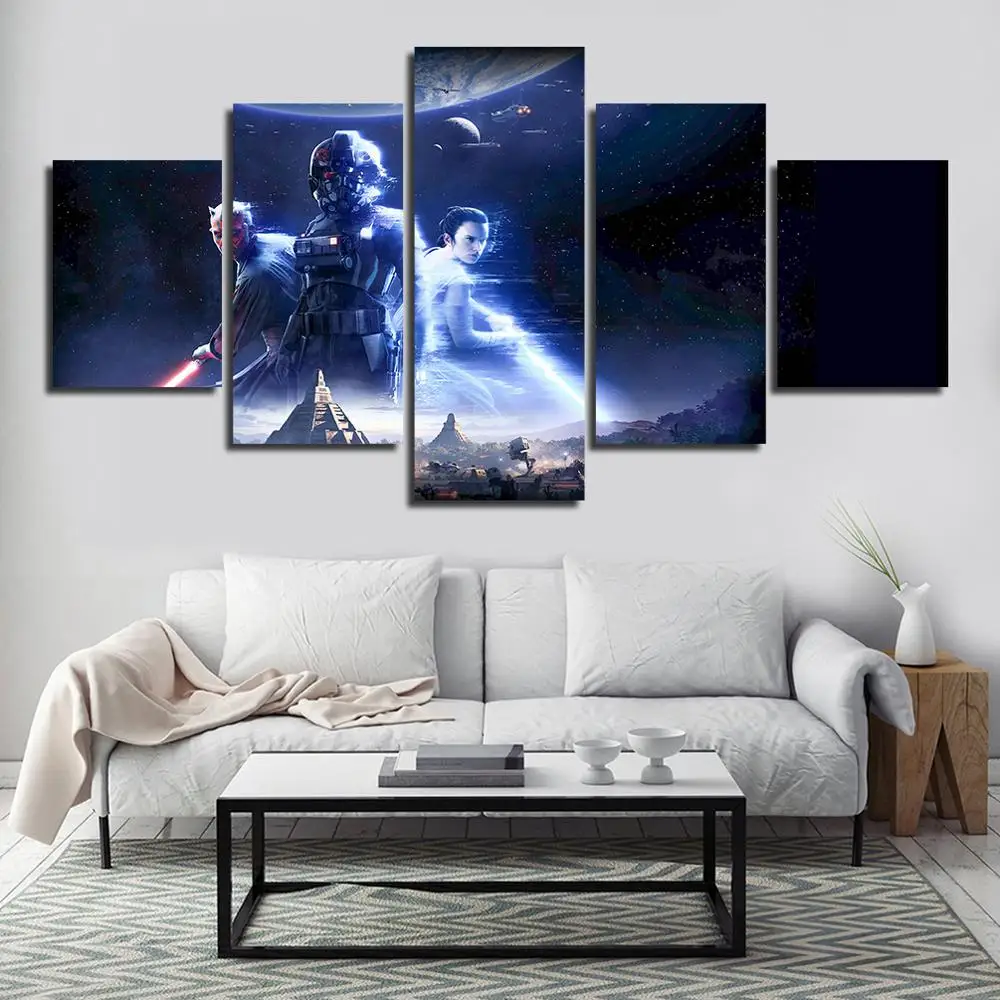 Звездные войны battleспереди 2 плакат холст печать стены на холсте современный