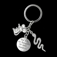 1pcs 2020 new popular fun handmade personality with animal mouse python metal keychain gift