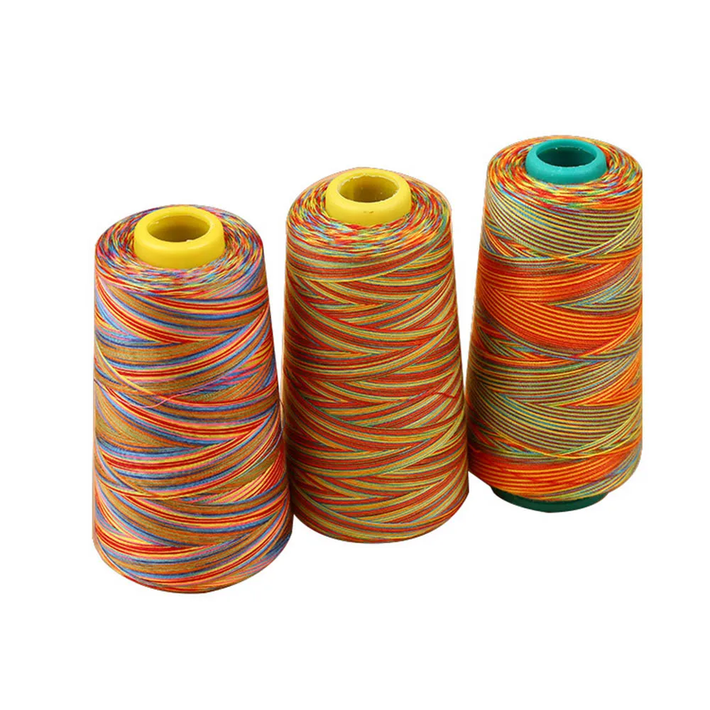 Цветная нить для швейной машины Полиэстеровая стежка текстильная тканая вышивка
