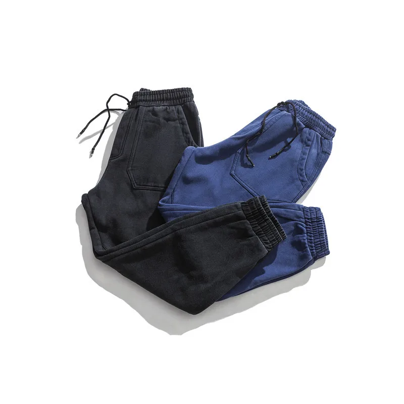 

Winter Plus Size Trousers Boys Black Warm Fluffy Cargo Pants Fashion Vintage Jogger Pants Male XL Overalls Men Casual Streetwear