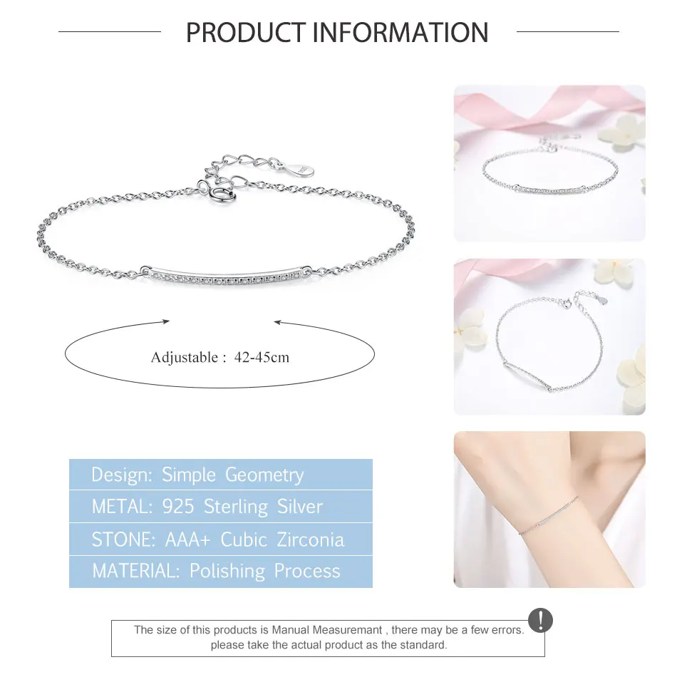 Модные 100% 925 стерлингового серебра Блестящий с украшением в виде кристаллов