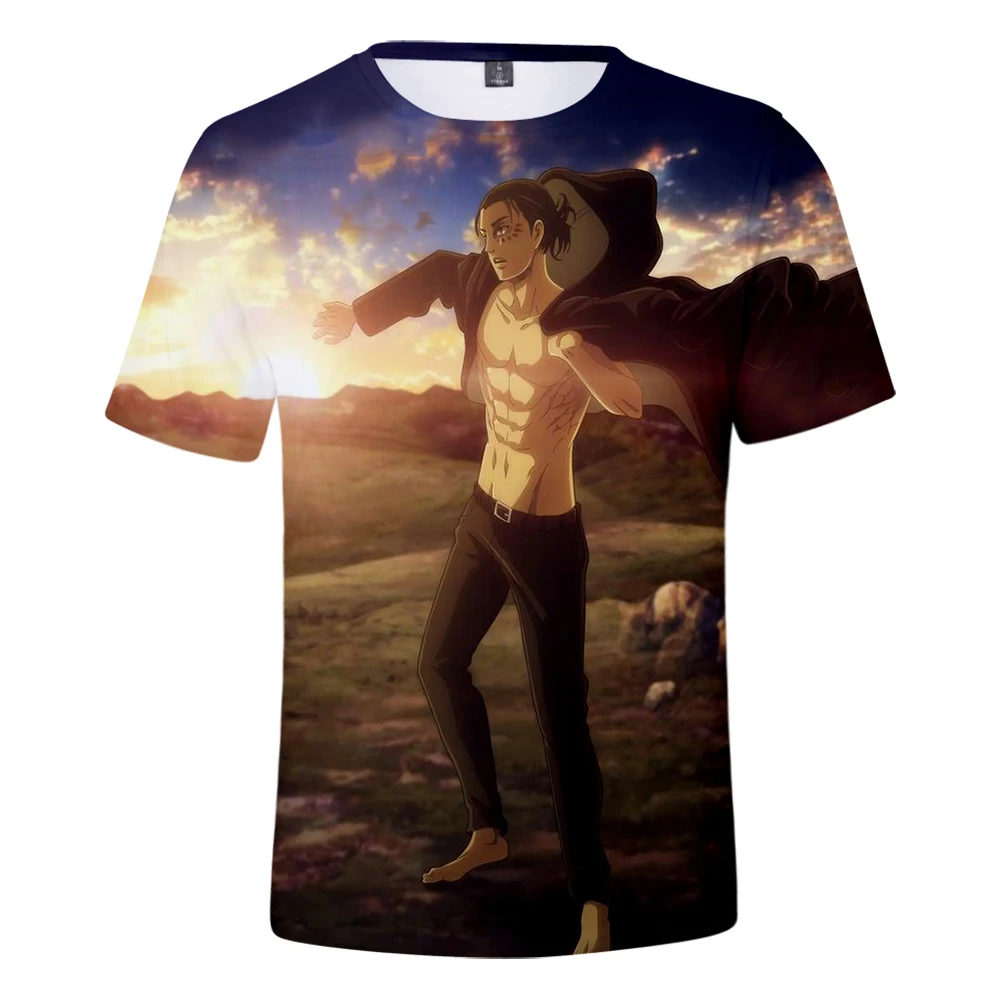 

Attack on Titan t-shirt Damskie Anime Femme t-shirts 3D Regular Sleeve Casual Style O-neck Short Sleeve Solid Type Tops