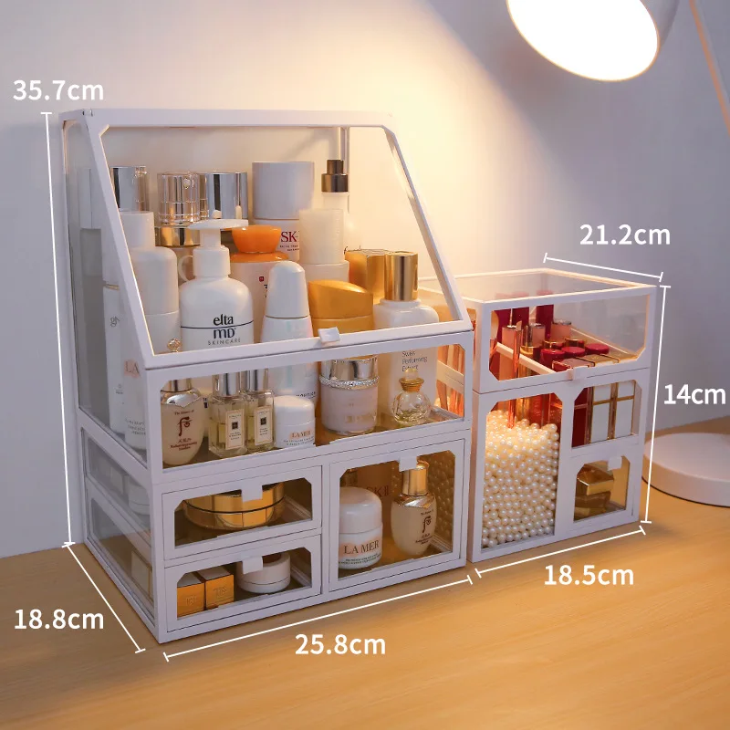

Big Capacity Makeup Organizer Jewelry Container Makeup Brush Holder Organizers Box Drawers Plastic Cosmetic Storage Box Rack