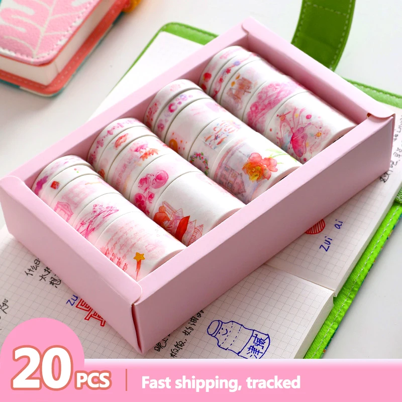 Набор милых скотчей Washi 20 шт./лот Маскировочная лента в подарочной коробке