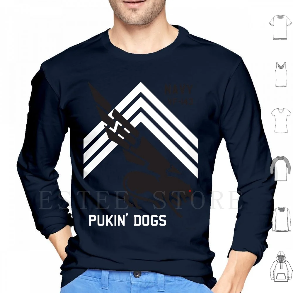 Vf-143 толстовка с изображением собаки пукина длинным рукавом Vf 143 эскадрилья боец