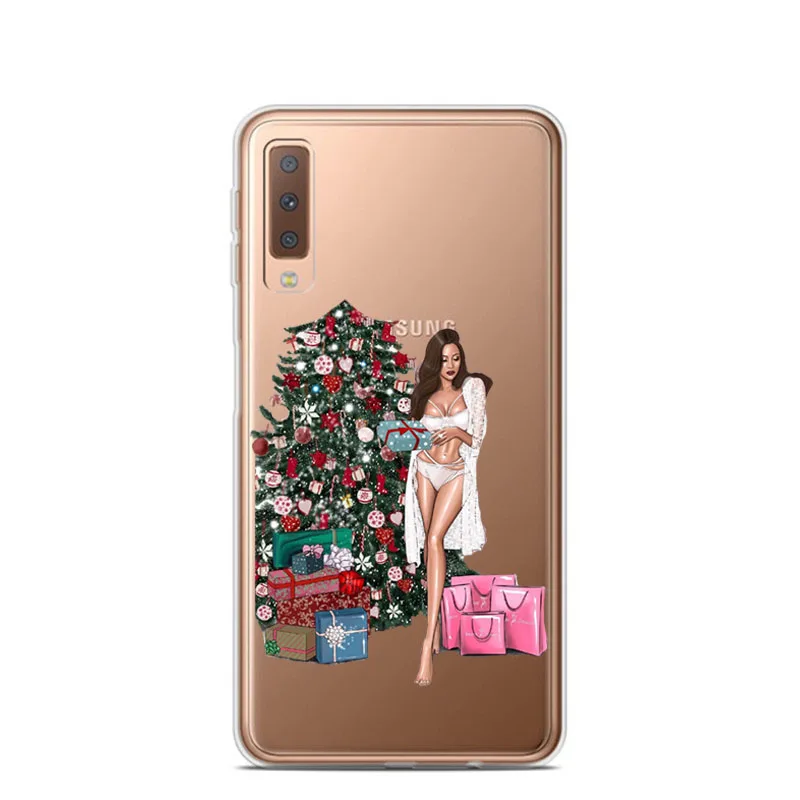 TPU Мультяшный Рождественский чехол для samsung Galaxy A10 A30 A50 A70 A80 Санта Клаус мягкий чехол TPU для samsung A6 A7 A8 Plus A9 - Цвет: TPU