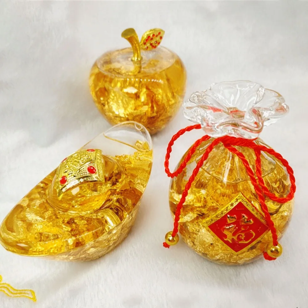 

1pc Desktop Apple Decoration Home Desktop Decor Photographic Prop (Golden)