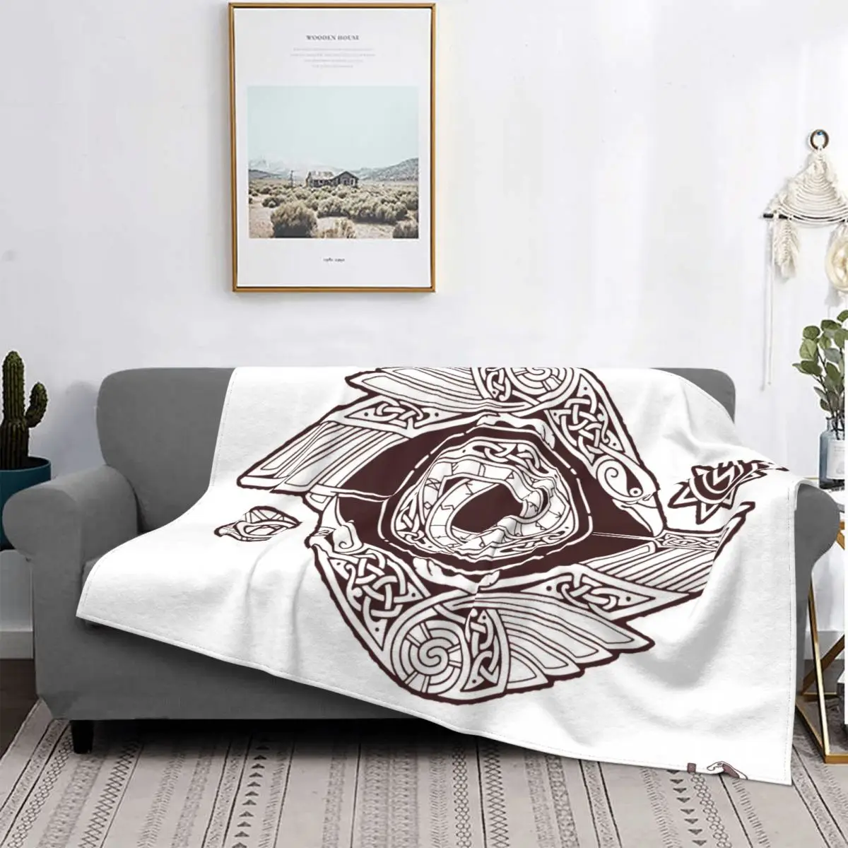 

Vikings Art Culture-manta de franela con ojos, colcha de lana suave acogedora, colcha