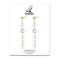 ssteel baroque pearl earrings for women 925 sterling silver drop earring 2020 new fashion earings bijoux argent 925 jewellery