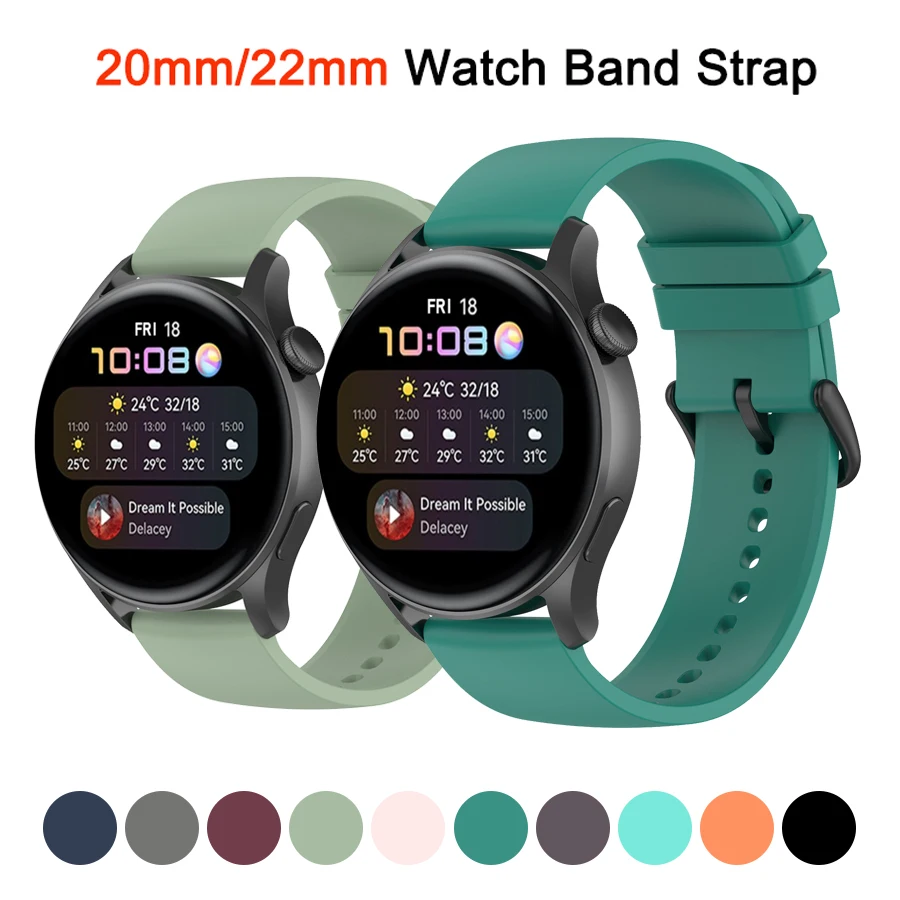 Ремешок силиконовый для Samsung Galaxy Watch Active 2 3 Gear S2 браслет наручных часов Xiaomi Haylou LS02 20