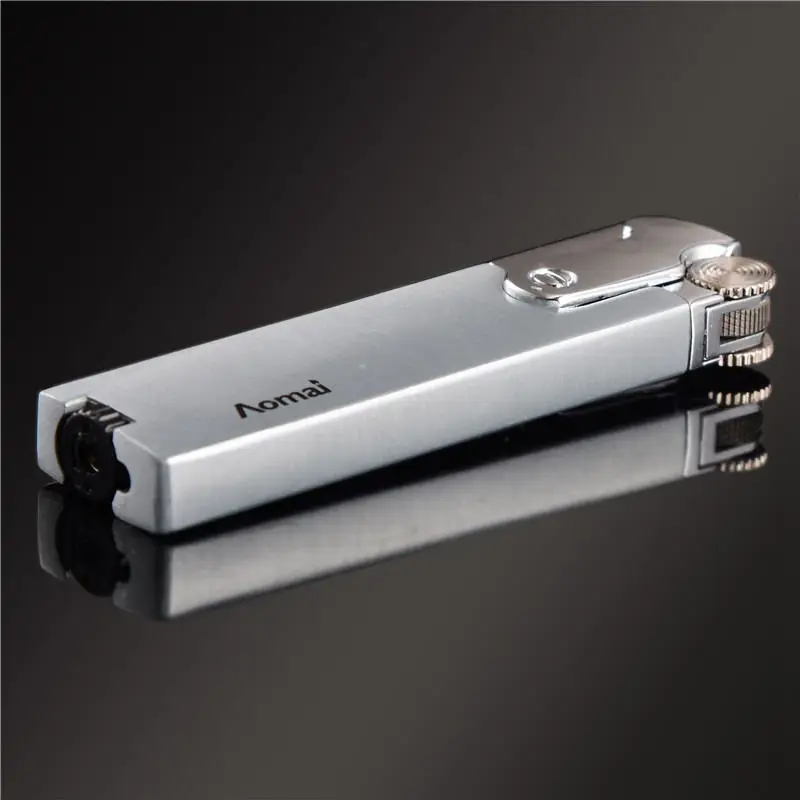 Металлическая зажигалка портативная газовая длинная полоска шлифовальный круг