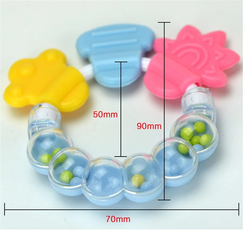 

Cartoon Baby Teether Toys Intelligence Grasping Gums Soft Teether Rattle Toy Bed Bell Silicone Handbell Jingle Birthday Gifts
