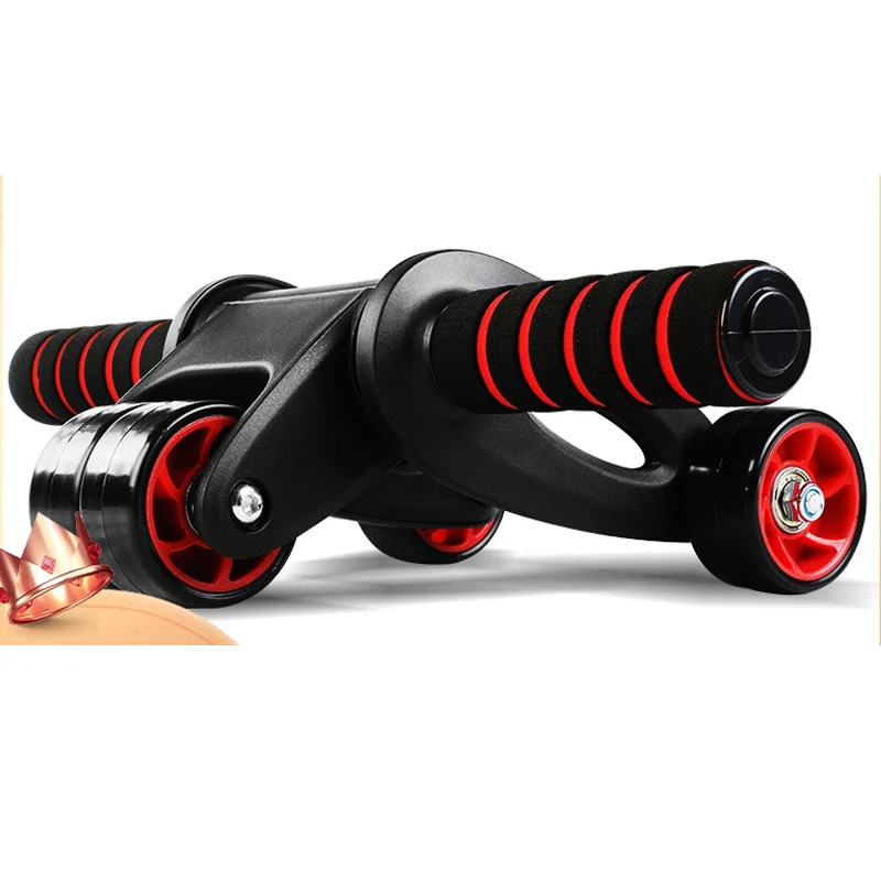 

Unisex Fitness EquipmentFolding Four Wheel Double Row Bearing Roller Fitness Exercise Abdominal Muscle Wheel