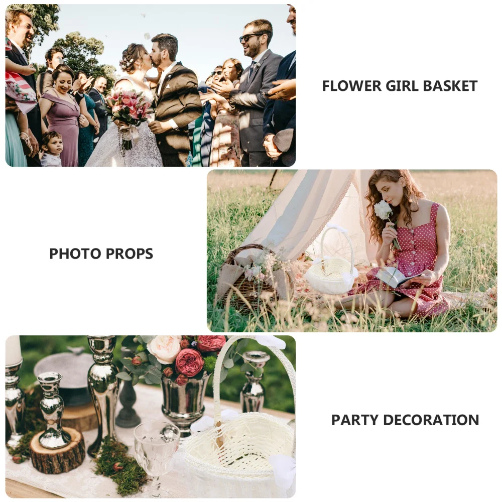 

1pc Wedding Flower Basket Heart-Shaped Flower Basket Wedding Party Supplies