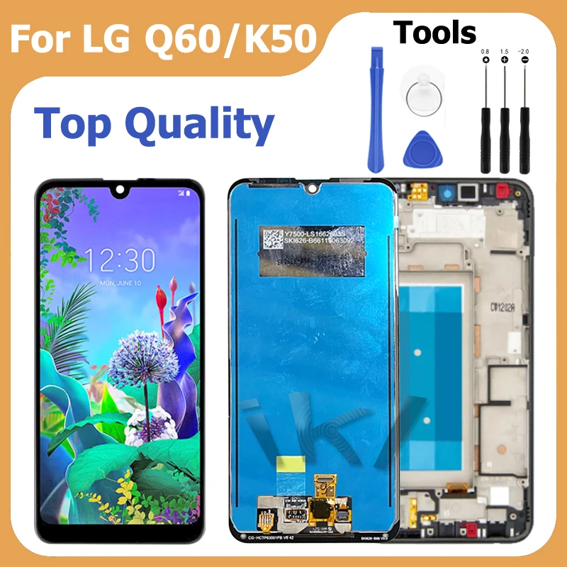 

6.26"Top Quality For LG Q60/K50/K12 Max Digitizer LCD Assembly Replacement LMX520EMW Display Touch Screen Repair With Frame