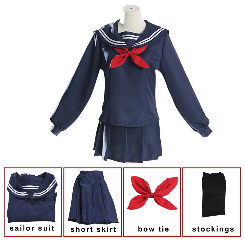 Аниме моя геройская академия косплей одежда крест химико тога школьная форма