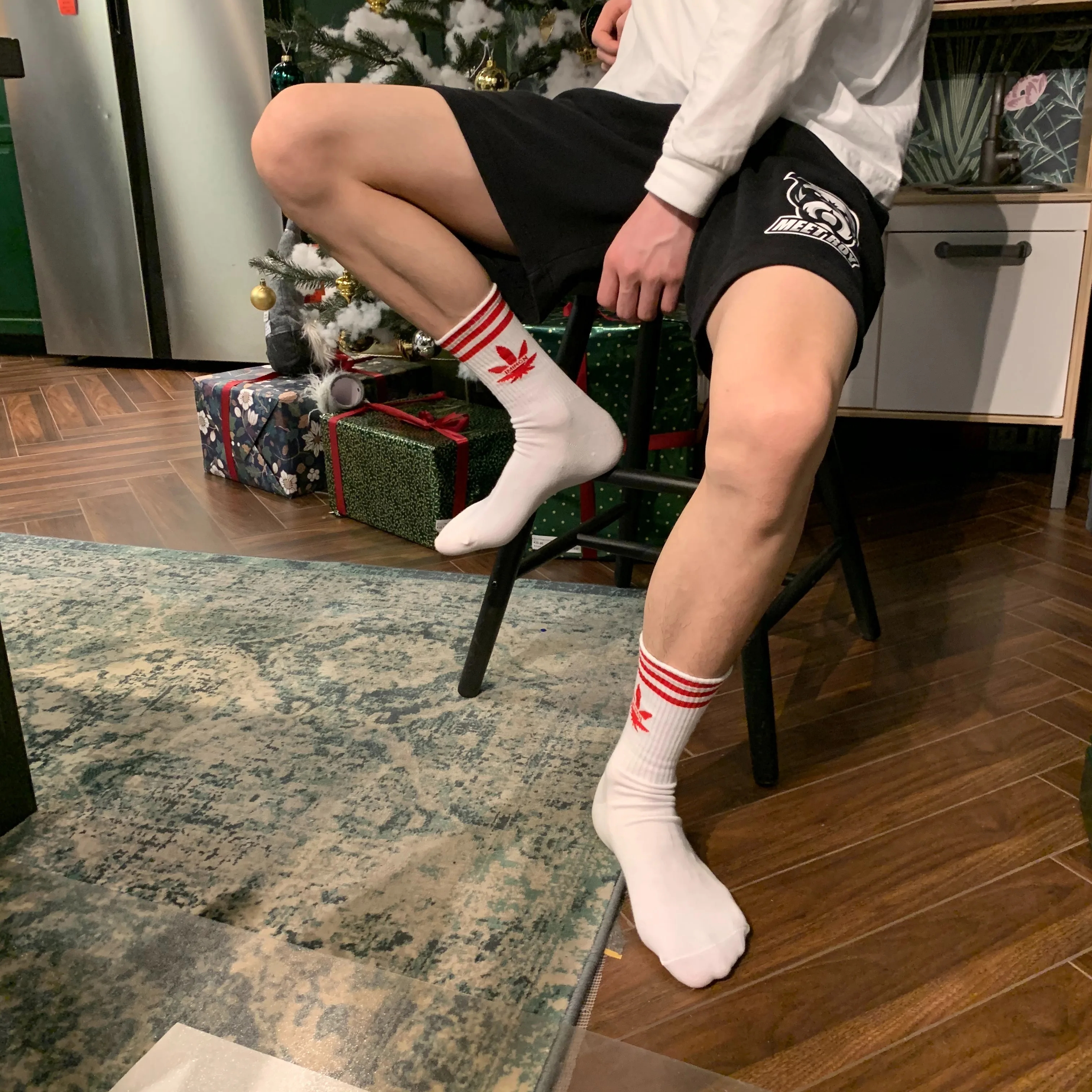 IMINCN 1 пара хип-хоп INS кленовый лист полосатый хлопок для танцев уличная мода стиль