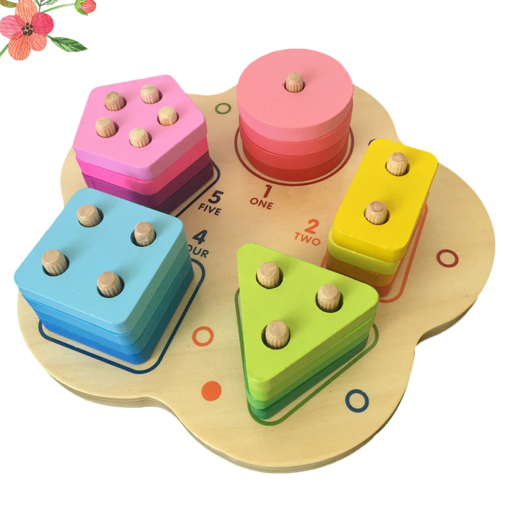 1 Набор обучающих игрушек геометрические деревянные полезные креативные