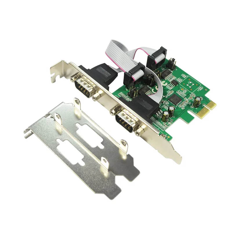

PCI-E to 2 Port RS232 Serial Card 1pin or 9pin Power Supply ASIX AX99100 Chipset DB9 COM