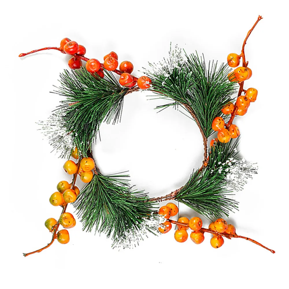 

Berry-red Pomegranate Wreath Graduation Decoration Garland Home Party Candlestick Door Hanging Non-woven Fabrics Candle Ring