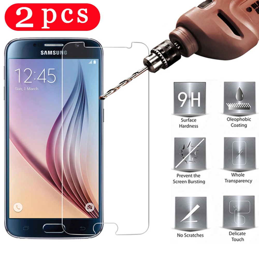 2 шт. для samsung Galaxy S5 S6 S7 edge S10 S10e S9 S8 plus закаленное стекло Защита экрана телефона