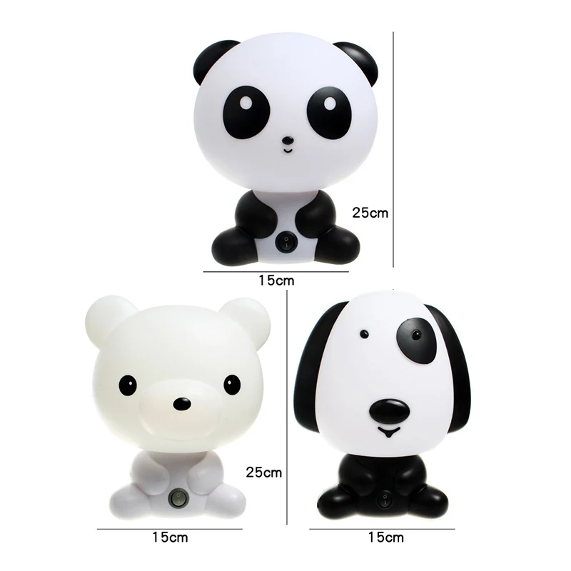 

Night Sleeping Lamp Baby Room Panda/Rabbit/Dog/Bear Cartoon Light Kids Bed Lamp for Gifts US/EU Plug TRYC889