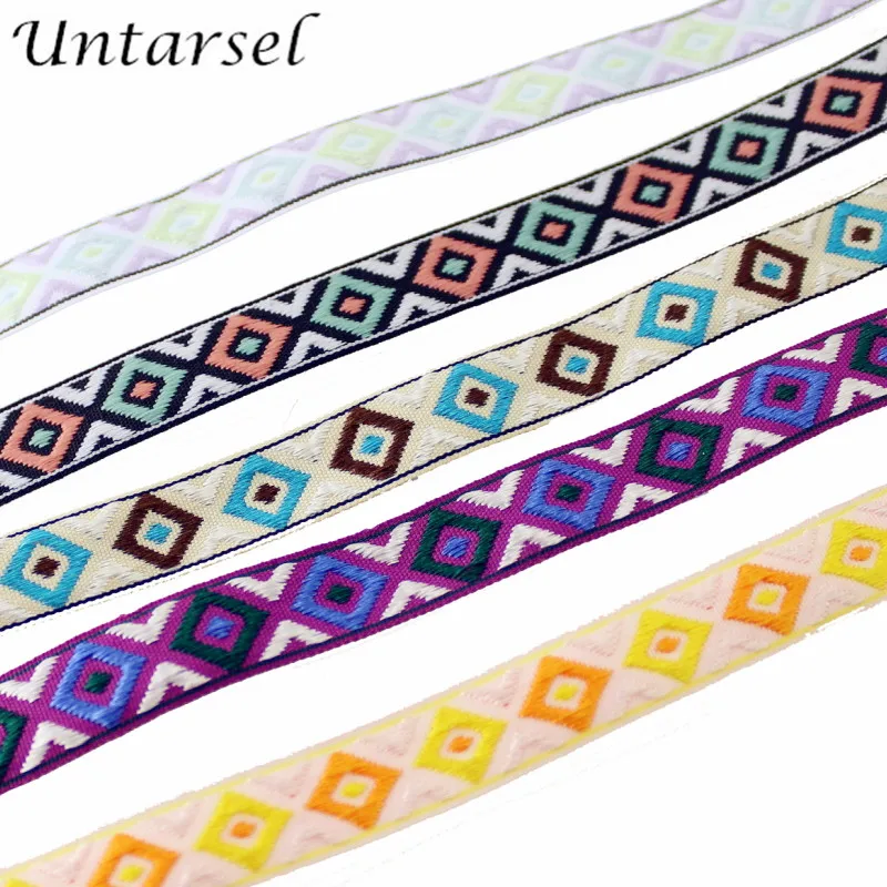 Untarsel новый дизайн 5 ярдов/лот 1 2 см узкий жаккардовый шнурок ткань Рождественская