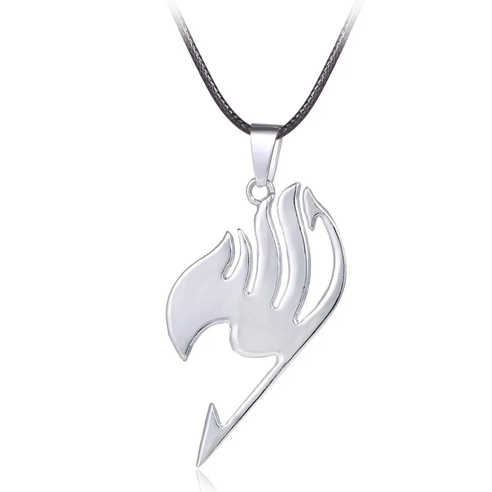 

EARTH LAND Spirit Jewelry Anime Fairy Tail Collier Necklace Silver Color Plated Sorcerer Pendant Rope Chain Necklaces For Women