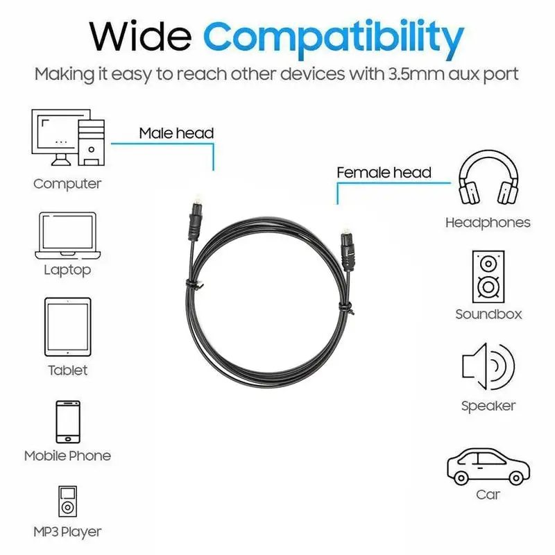 Digital Optical Audio Cable Toslink Gold Plated 1m MD DVD SPDIF Quality High T8S5 | Электроника
