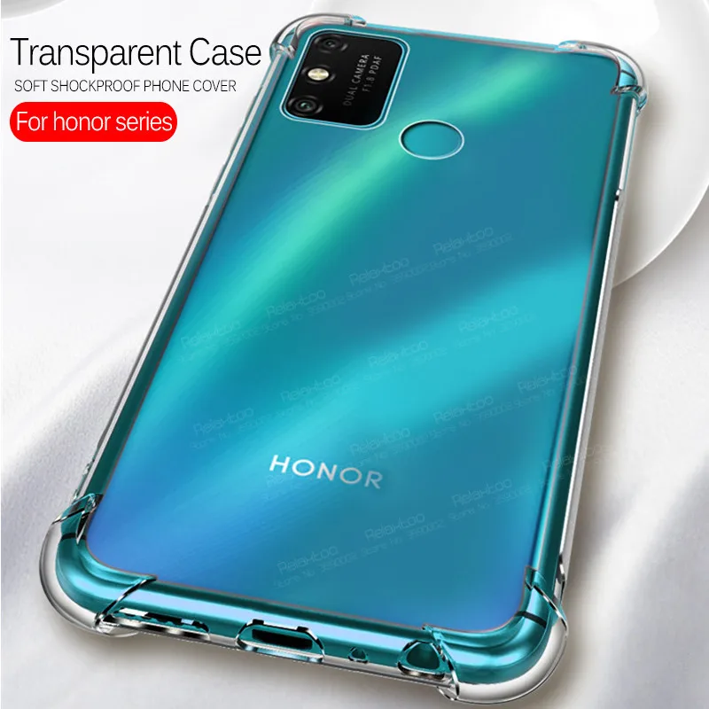 Чехол для honor 9a прозрачные противоударные Чехлы huawei 9c 9s 9x 8a 8c 8x honer 10 lite 20 light 30 pro 30s