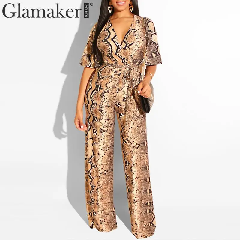 Женский Длинный комбинезон Glamaker сексуальный элегантный Облегающий с v-образным