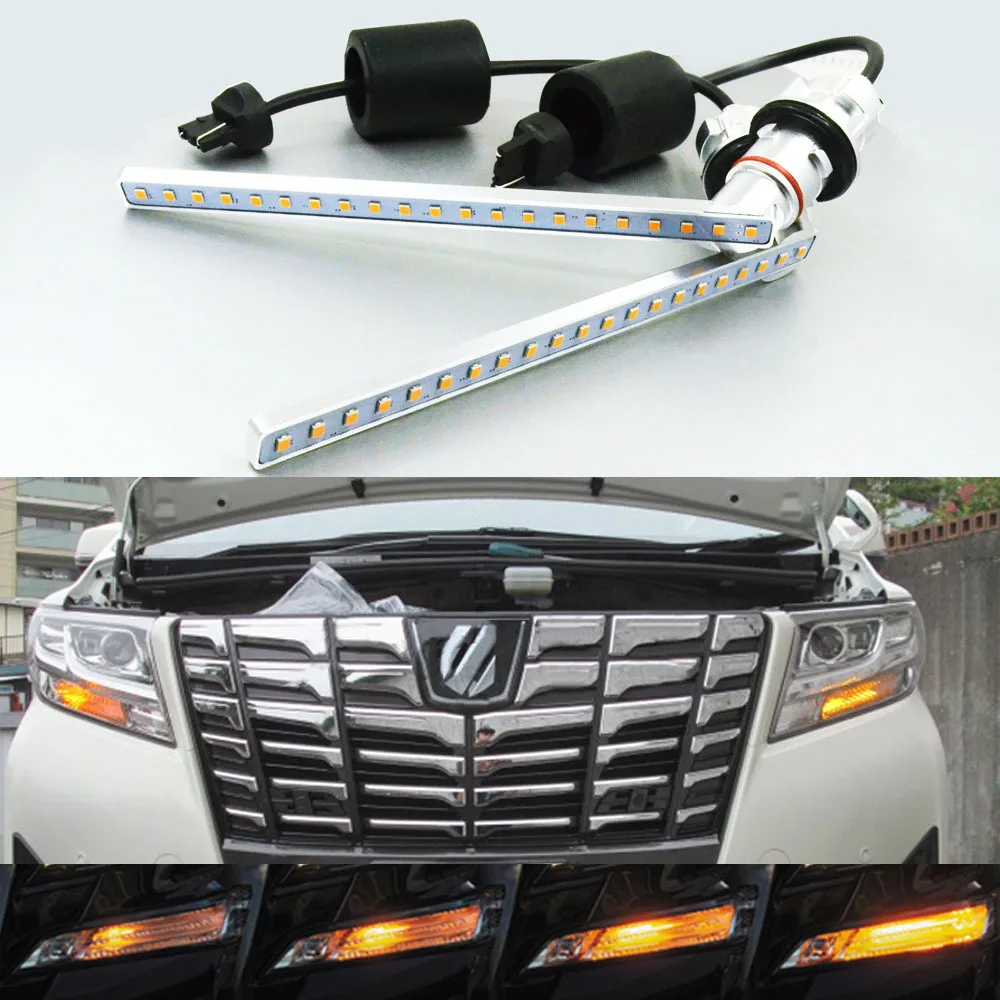 

Дневные ходовые огни для Toyota ALPHARD30 VELLFIRE30 Ноя VOXY80 DRL + Сигналы поворота