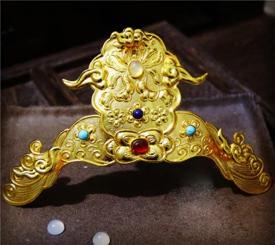 Su Mu Zhe LYZ Traditional Artwork Hanfu Hair Accessories Ming Style Hair Jewlery Hand Carved Hair Tiara for TV Play Exhibition