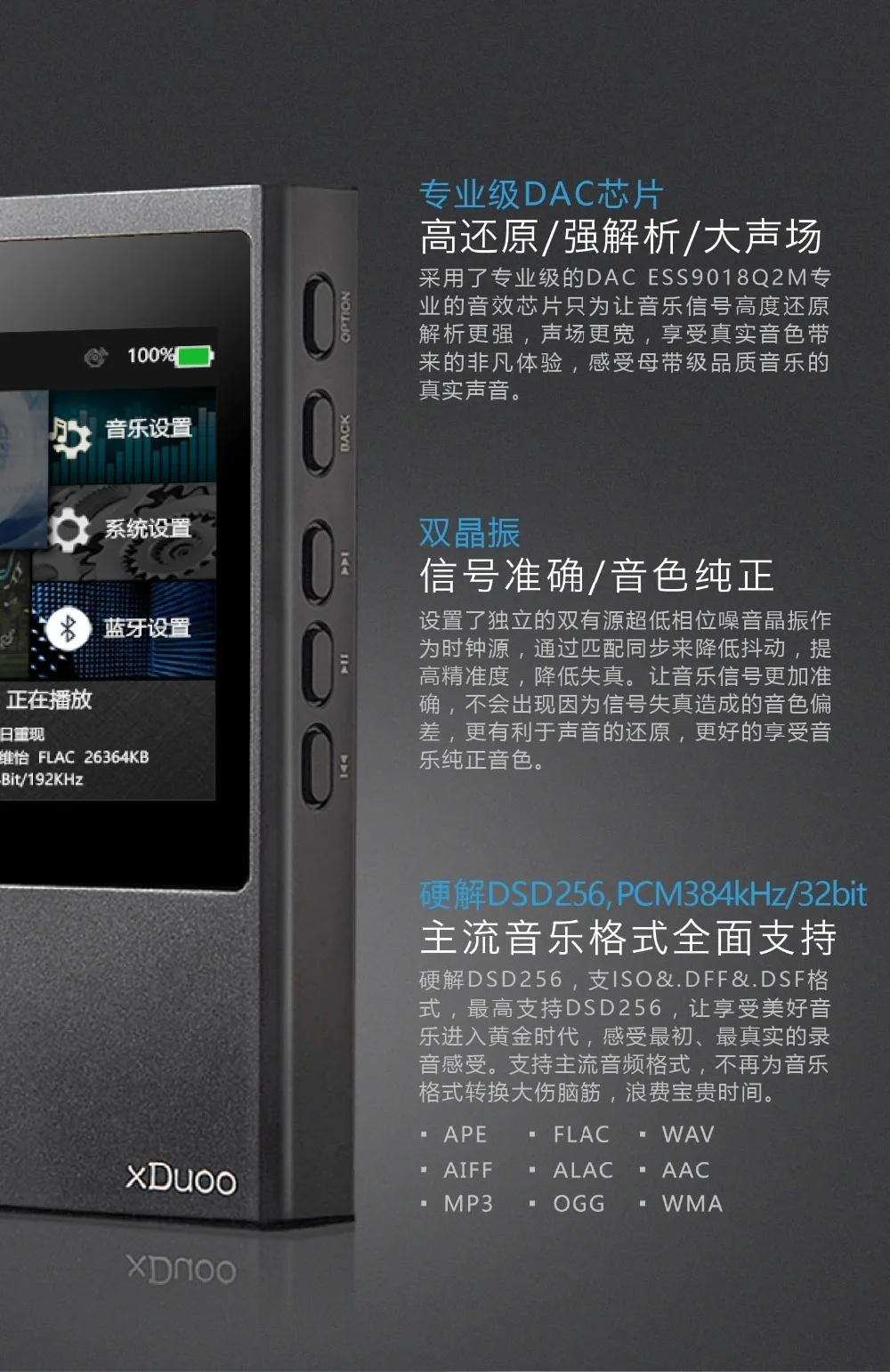 Новейший xDuoo X20 музыкальный плеер без потерь Профессиональный HiFi DSD Bluetooth 4,0 Mp3 плеер DAP поддержка Apt-X xDuoo X3 X10 X10T