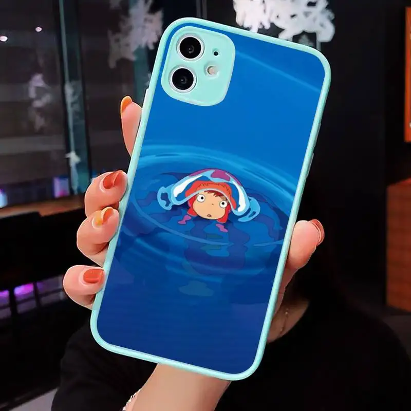 

Ponyo on the Cliff Phone Cases Matte transparent For blue iPhone 12 Mini 11 Pro XR XS Max 7 8 Plus X Back Cover