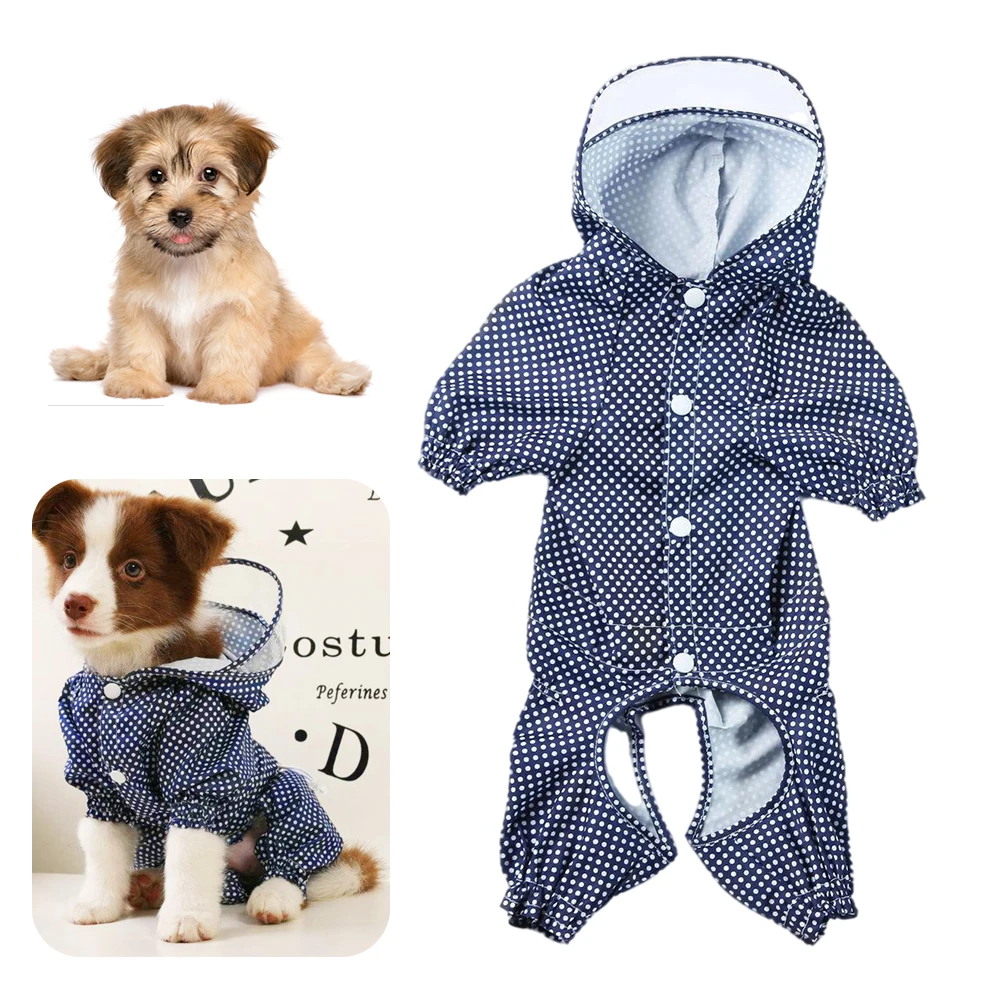 

Pet Raincoat Lightweight Dog Waterproof Coat Rain Gear Jumpsuit with Soft Lightweight Waterproof for Big Medium Doggie with Hood