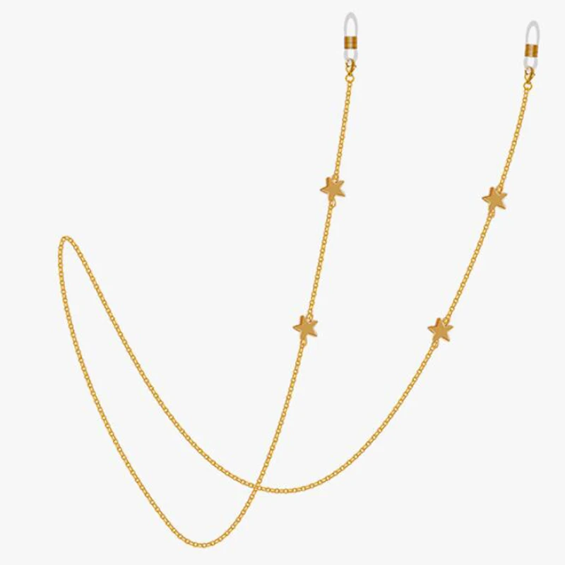 Для женщин очки цепи маска для лица с принтом в виде звезд солнечных очков