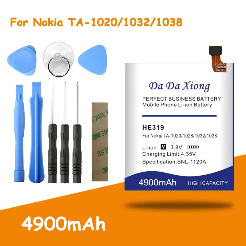 Аккумулятор 4900 мАч HE319 для Nokia 3 Nokia3 TA 1020 1028 1032 1038 сменная батарея + Бесплатные