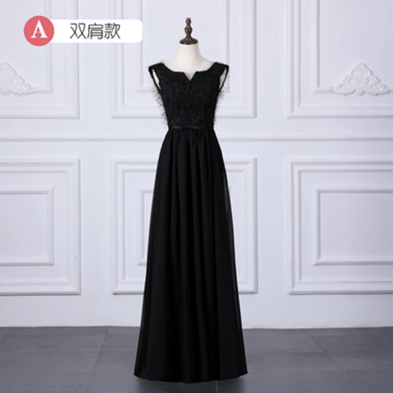 Vestido Azul Марино Свадебная вечеринка элегантное длинное шифоновое розовое и черное