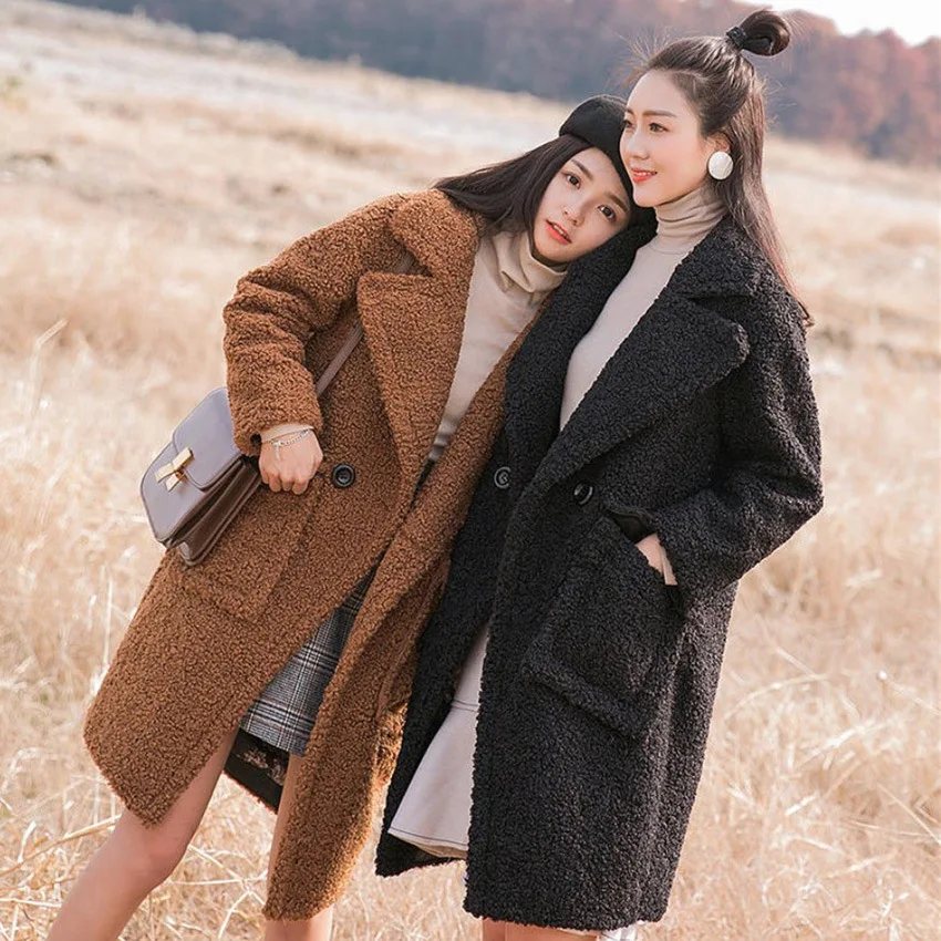 

Winter Imitation Mink New Lamb Plush Coat Women's Middle and Long Imitation Fur Sheep Shearing Thin Loose Thick Coat