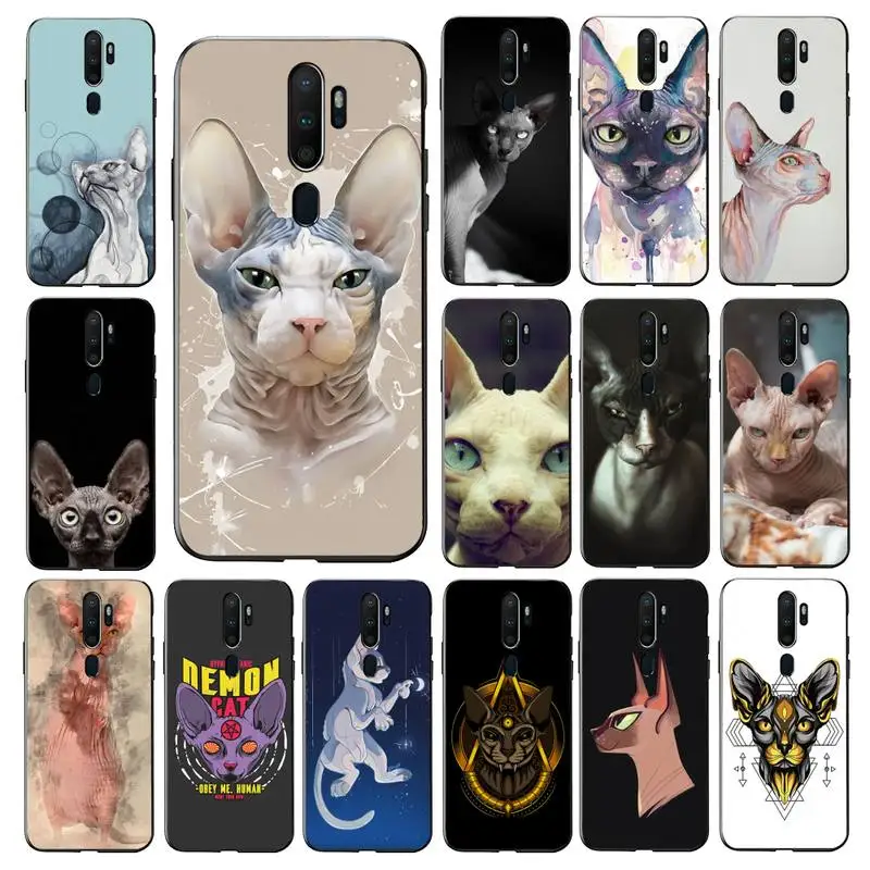 

YNDFCNB Sphinx Cat Phone Case for Vivo Y91C Y11 17 19 17 67 81 Oppo A9 2020 Realme c3