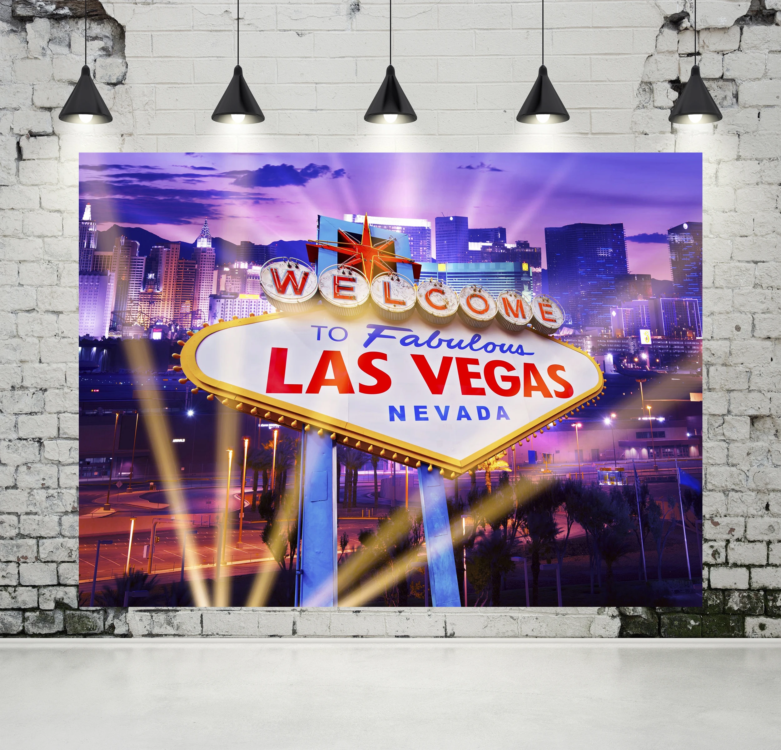 Винилбдс Лас Вегаса фон для фотосъемки с подсветкой казино вечерние фотостудии